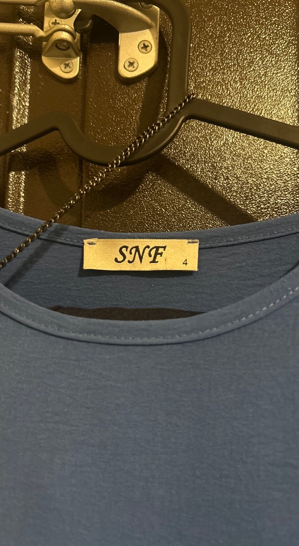 Mavi Uzun Kollu Fırfırlı Kadın Tunik - Görsel 4