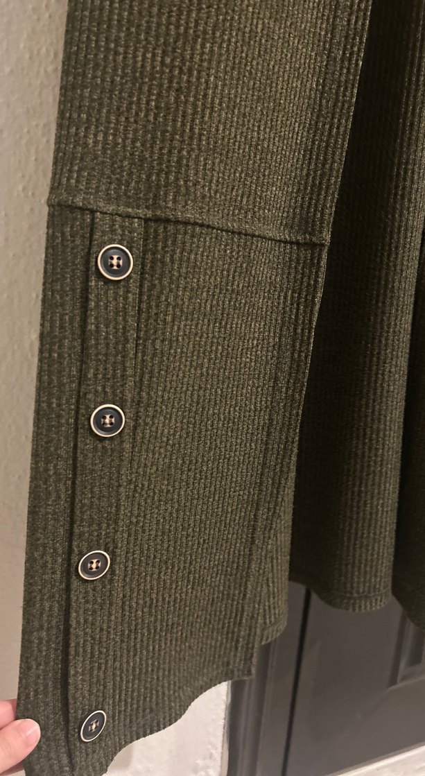 Düğmeli Uzun Triko Kadın Hırka - Görsel 3