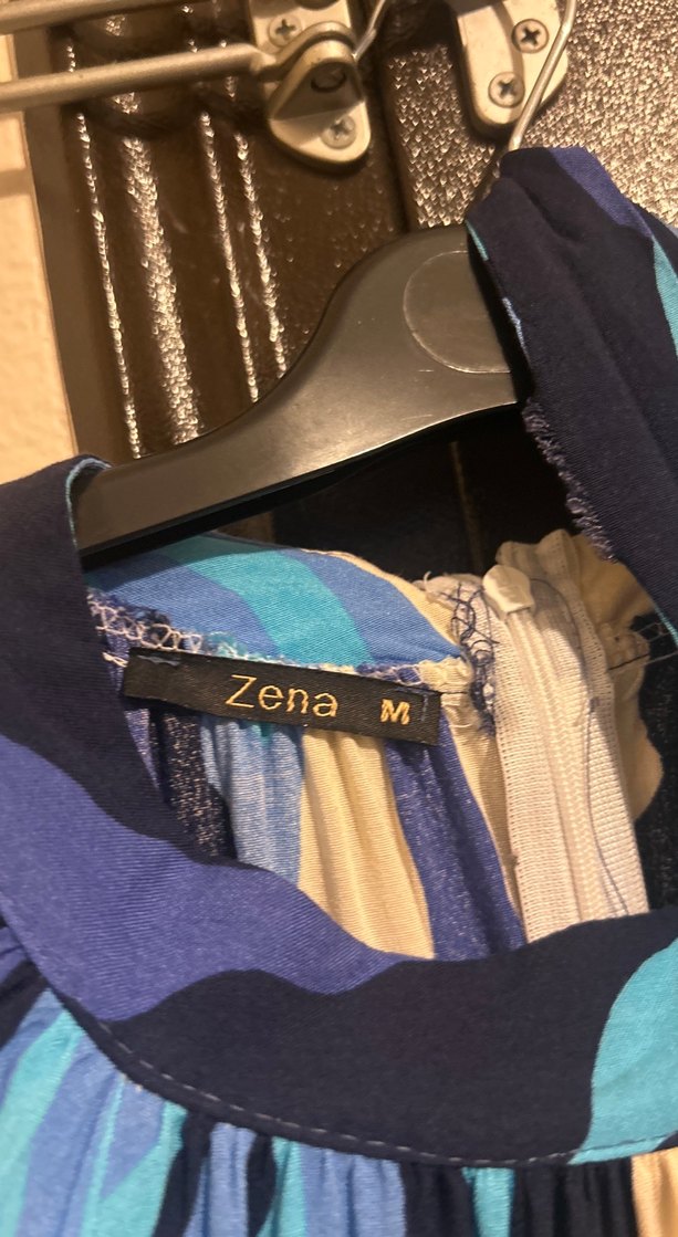 Mavi Bağlamalı Uzun Bohem Elbise - Görsel 2