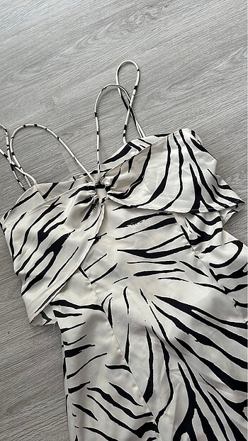Zara Zara Zebra Desenli Mini Elbise