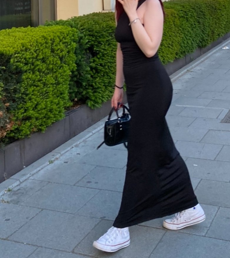 Kadın Siyah Uzun Elbise - Görsel 3