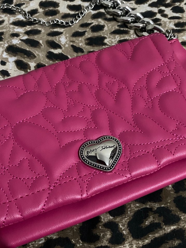 Zincir Detaylı Pembe Deri Kadın Çanta - Görsel 3