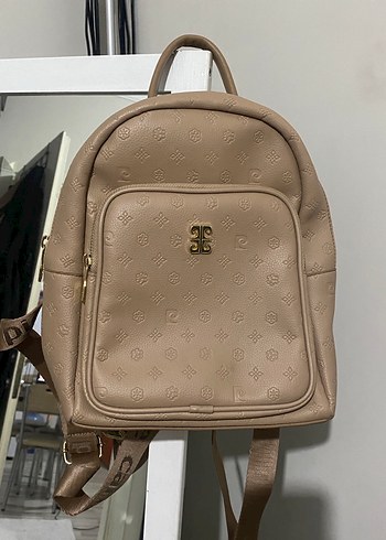 Bej Deri Kadın Sırt Çantası - Görsel 4