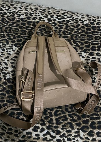 Bej Deri Kadın Sırt Çantası - Görsel 2