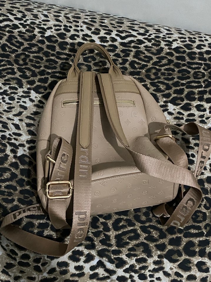 Bej Deri Kadın Sırt Çantası - Görsel 2