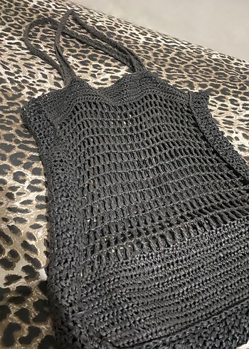 Siyah Örgü Kadın Çanta - Görsel 2