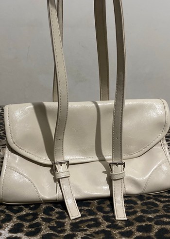 Bej Deri Tokalı Kadın Omuz Çantası - Görsel 2