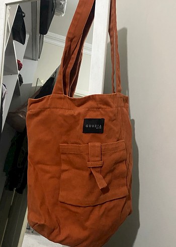 Kahverengi Süet Kadın Omuz Çantası - Görsel 3