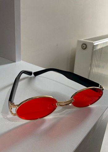 Kırmızı Şeffaf Retro Kadın Gözlüğü - Görsel 2