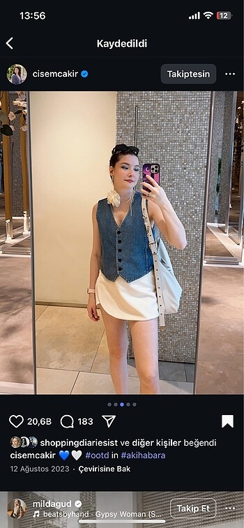 Kot denim yelek bluz