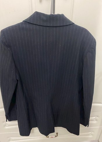 Zara Gri Çizgili Kadın Ceket - Görsel 4