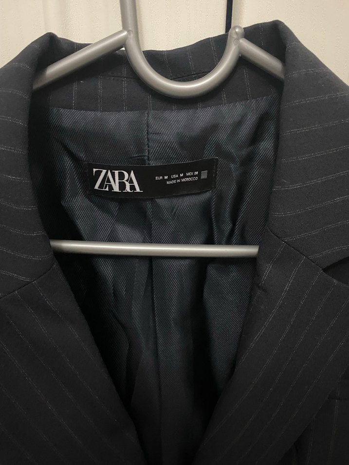 Zara Gri Çizgili Kadın Ceket - Görsel 2