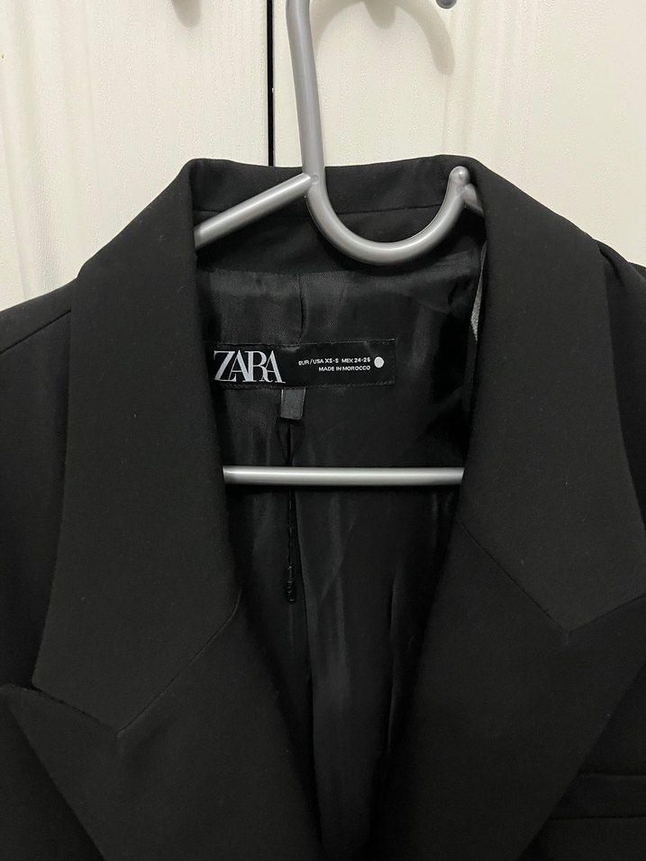 Zara Siyah Kadın Midi Blazer Ceket vatkalı - Görsel 2