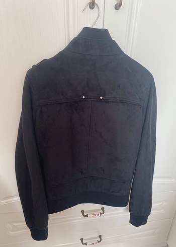 Siyah Kadın Süet Biker Ceket - Görsel 3