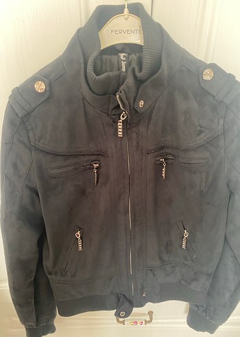 Siyah Kadın Süet Biker Ceket - Görsel 2