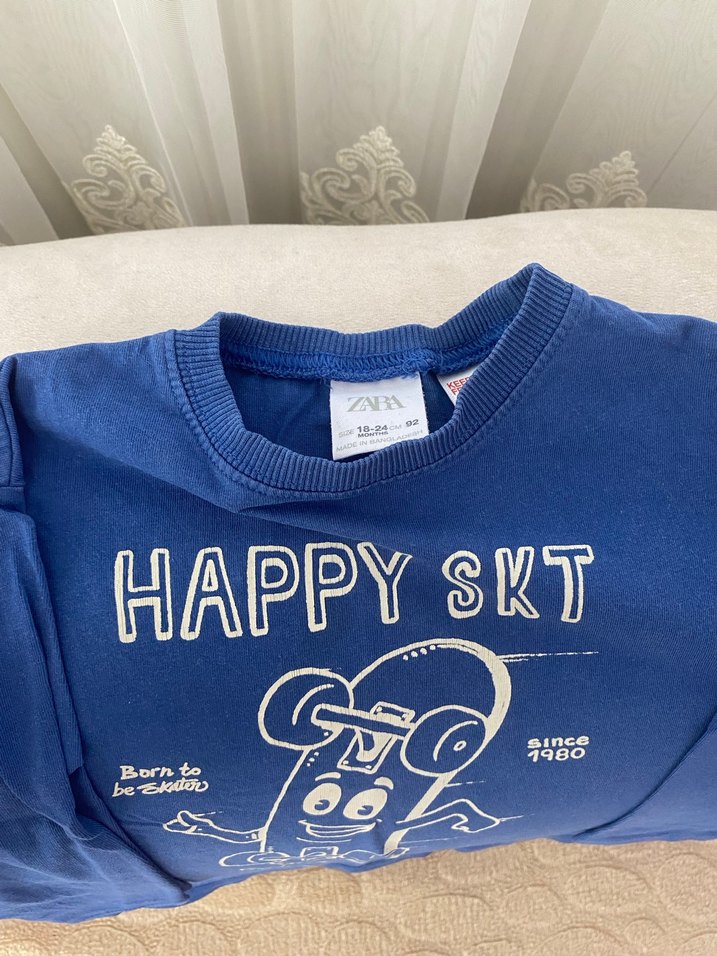 Mavi Baskılı Erkek Çocuk Sweatshirt - Görsel 2