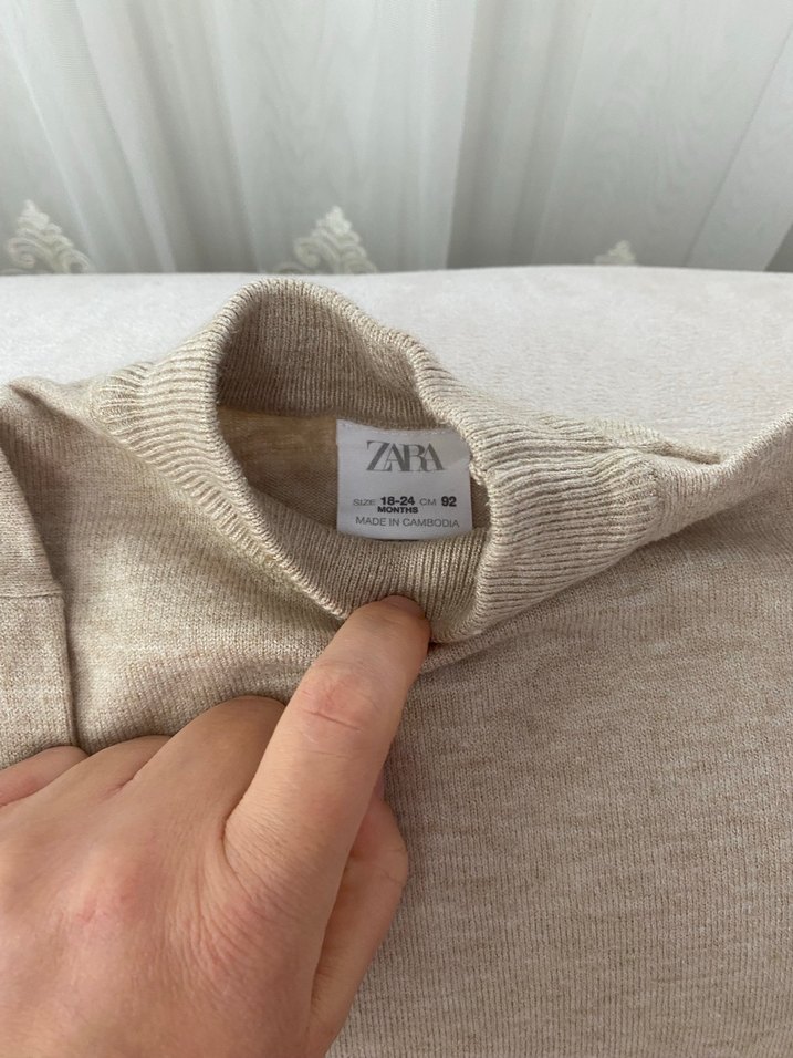 Bej Kadın Keten Triko Sweatshirt - Görsel 2