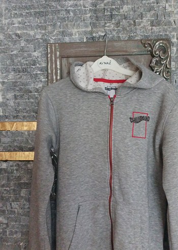 Gri Fermuarlı Uzun Kollu Hamile Tulumu - Görsel 4