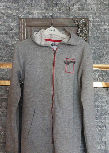 Gri Fermuarlı Uzun Kollu Hamile Tulumu - Görsel 2