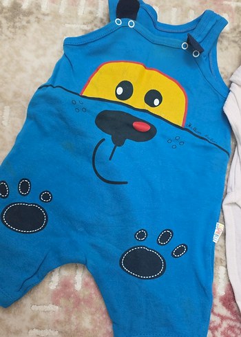 Mavi Erkek Bebek Kolsuz Tulum ve Uzun Kollu Body - Görsel 4