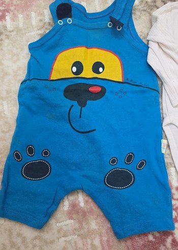 Mavi Erkek Bebek Kolsuz Tulum ve Uzun Kollu Body - Görsel 2