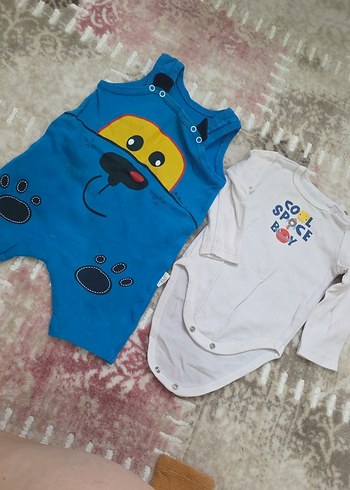 Mavi Erkek Bebek Kolsuz Tulum ve Uzun Kollu Body - Görsel 5