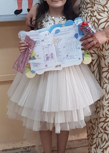 Monita kids Kız Çocuk Bej Payetli Fırfırlı Elbise - Görsel 5