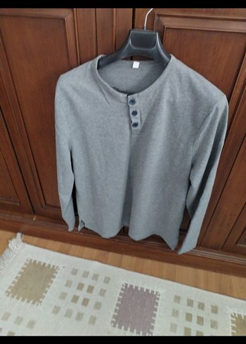 Gri Düğmeli Pamuklu erkek pijama takımı - Görsel 2