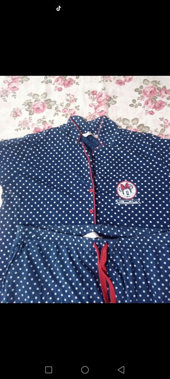 Kadın Mavi Puantiyeli Kısa Kollu Pijama Takımı - Görsel 3