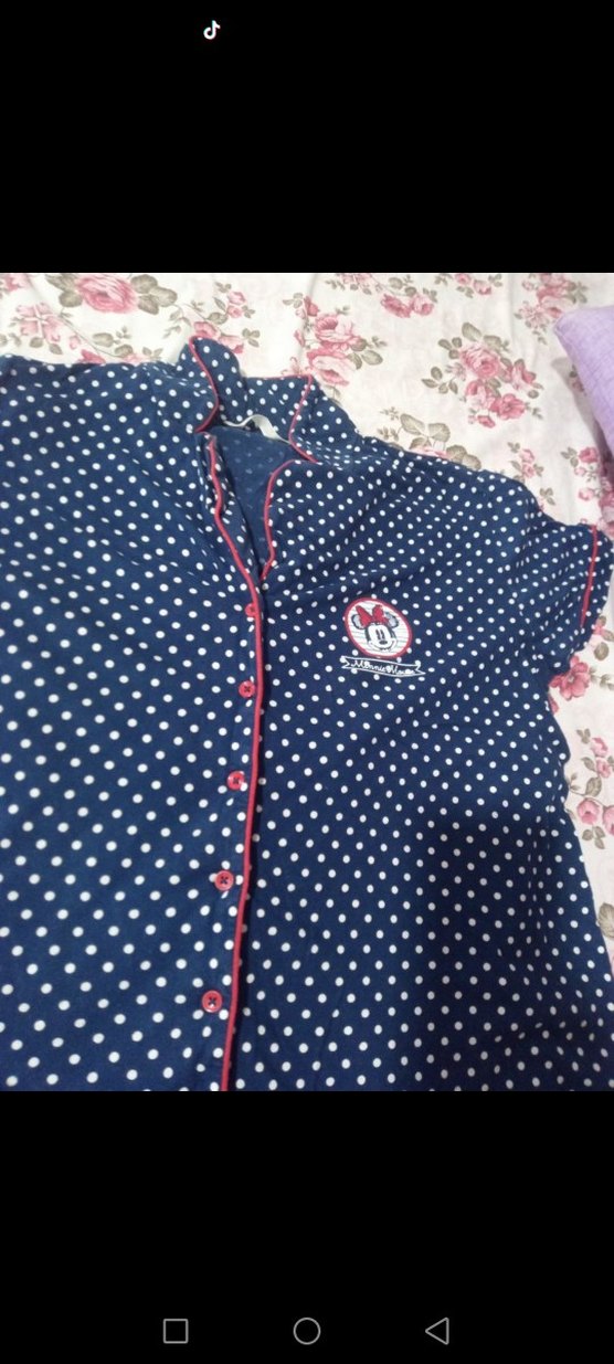 Kadın Mavi Puantiyeli Kısa Kollu Pijama Takımı - Görsel 2