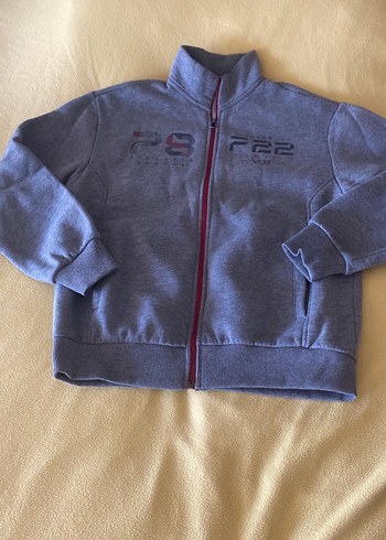 Erkek Çocuk Gri Fermuarlı Sweatshirt