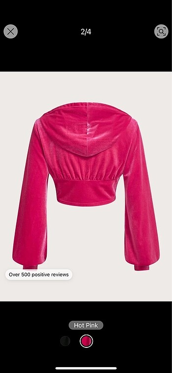 Sheinside pembe taşlı kadife hırka
