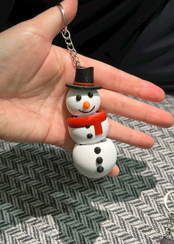 Renkli Kardan Adam Anahtarlık - Görsel 2