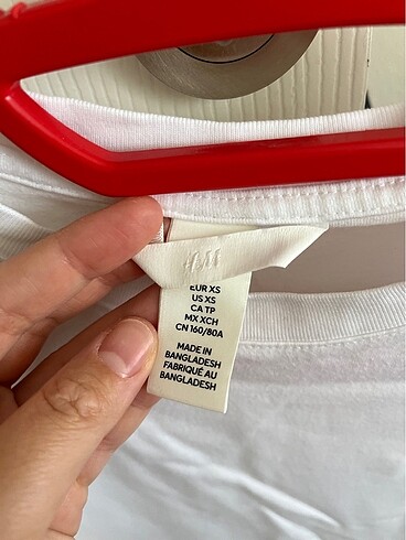 Beyaz xs beden hm marka tişört - Görsel 2
