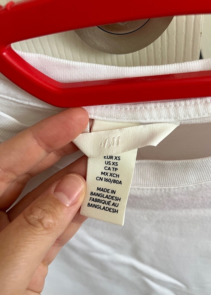 Beyaz xs beden hm marka tişört - Görsel 2