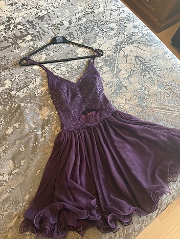 bordo mini abiye elbise