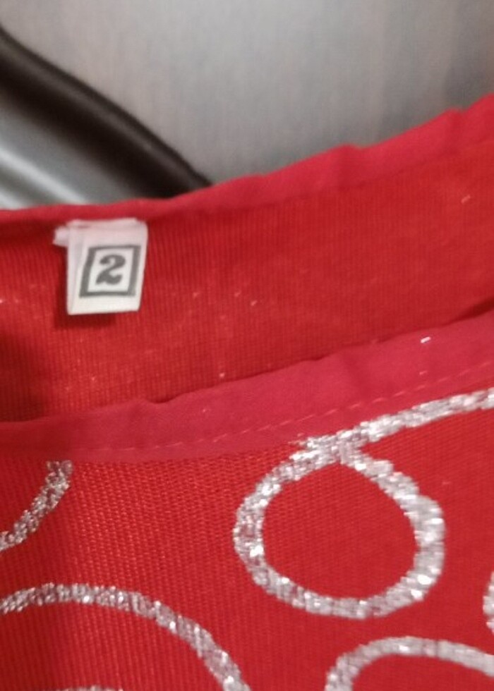 Simli kırmızı elbise  - Görsel 4