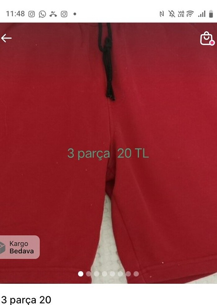 Üç parça.  20. TL. Şapka , şort ve kapri  3 parça 20 TL  - Görsel 4