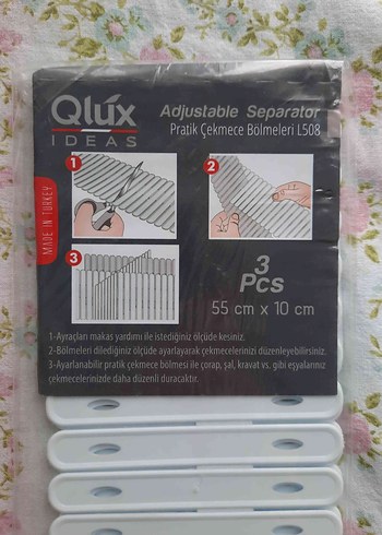 Qlux Ayarlanabilir Çekmece Bölmeleri 3'lü Set 2 paket