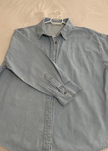 Gri Kadın Denim Gömlek Ceket