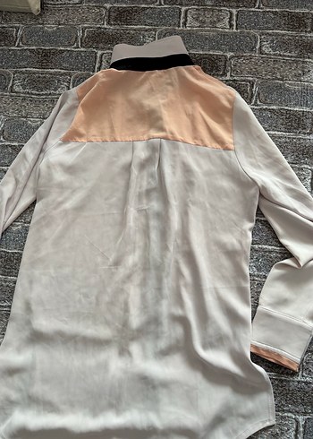 Düğmeli Beyaz Uzun Kollu Midi Kadın Gömlek - Görsel 3