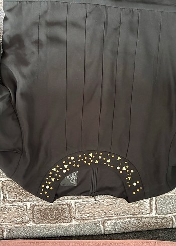 Altın Renkli Payetli Uzun Yılan Desenli Kadın abiye elbise - Görsel 6