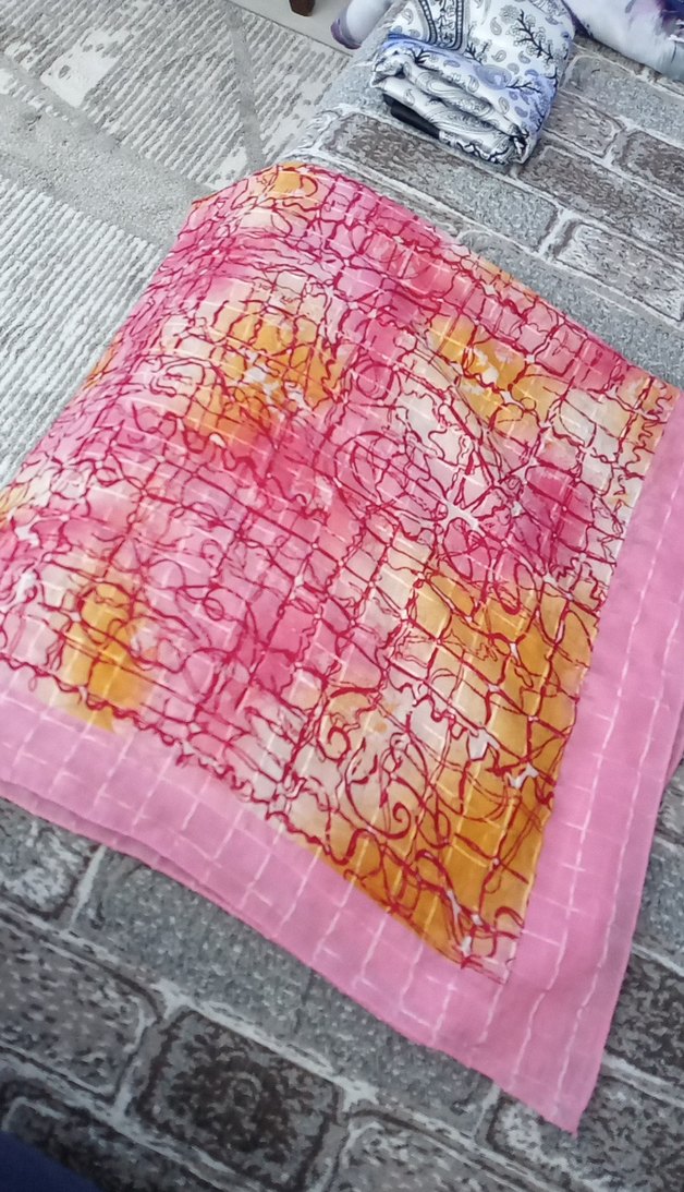 Çiçek Desenli Çok Renkli Kadın Şal - Görsel 3