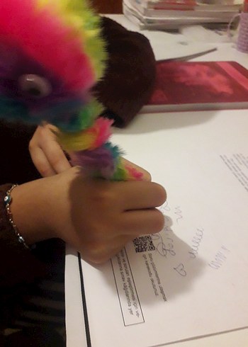 Renkli Peluş Mavi tükenmez kalem - Görsel 4