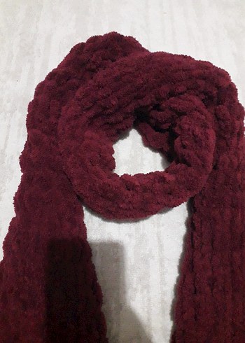 Bordo Örgü Kadın Atkı - Görsel 3