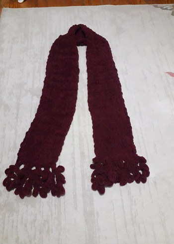 Bordo Örgü Kadın Atkı - Görsel 2