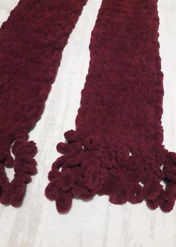 Bordo Örgü Kadın Atkı - Görsel 5