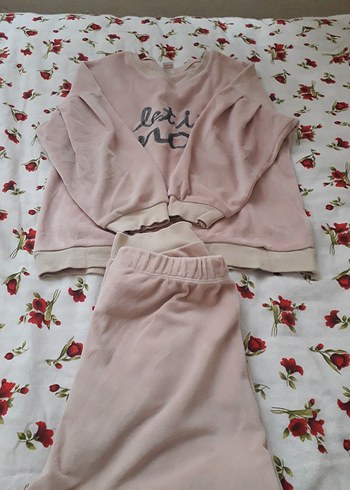 Pembe Uzun Kollu Kadife Çocuk Pijama Takımı - Görsel 3