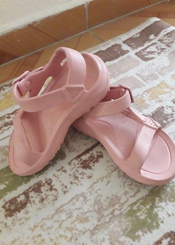 Kız Çocuk Pembe Pastel Bantlı Sandalet - Görsel 3