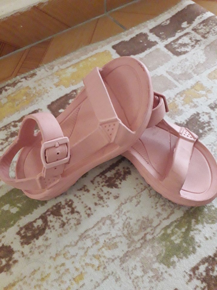 Kız Çocuk Pembe Pastel Bantlı Sandalet - Görsel 2